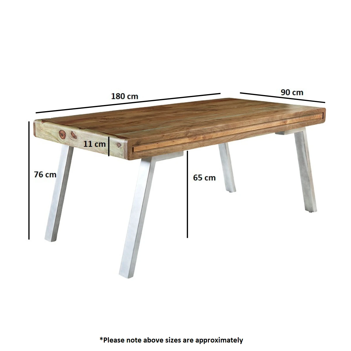 Indian Hub Aspen Large Dining Table Solid Wood Two Tone Finish Homes - Dining Table