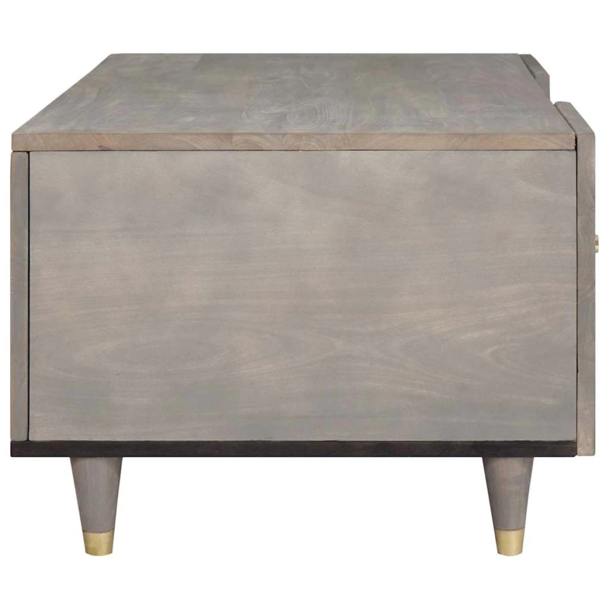 vidaXL Coffee Table 100x54x40 cm Solid Mango Wood with Gold Damask Panels for Modern Living Room by vidaXL