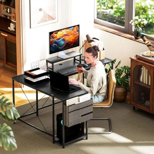 HOMCOM HOMCOM 168cm Reversible L Shaped Desk, 240cm Two Person Desk - Desk