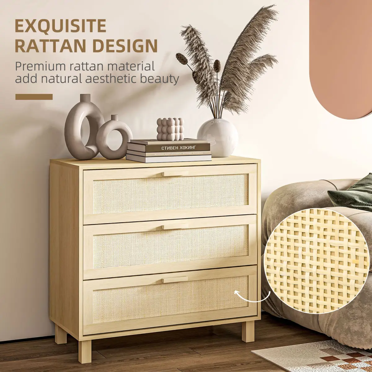 Unbranded 3 Drawer Cabinet Storage Cupboard Wooden Freestanding Organiser Unit Bedroom - Sideboard