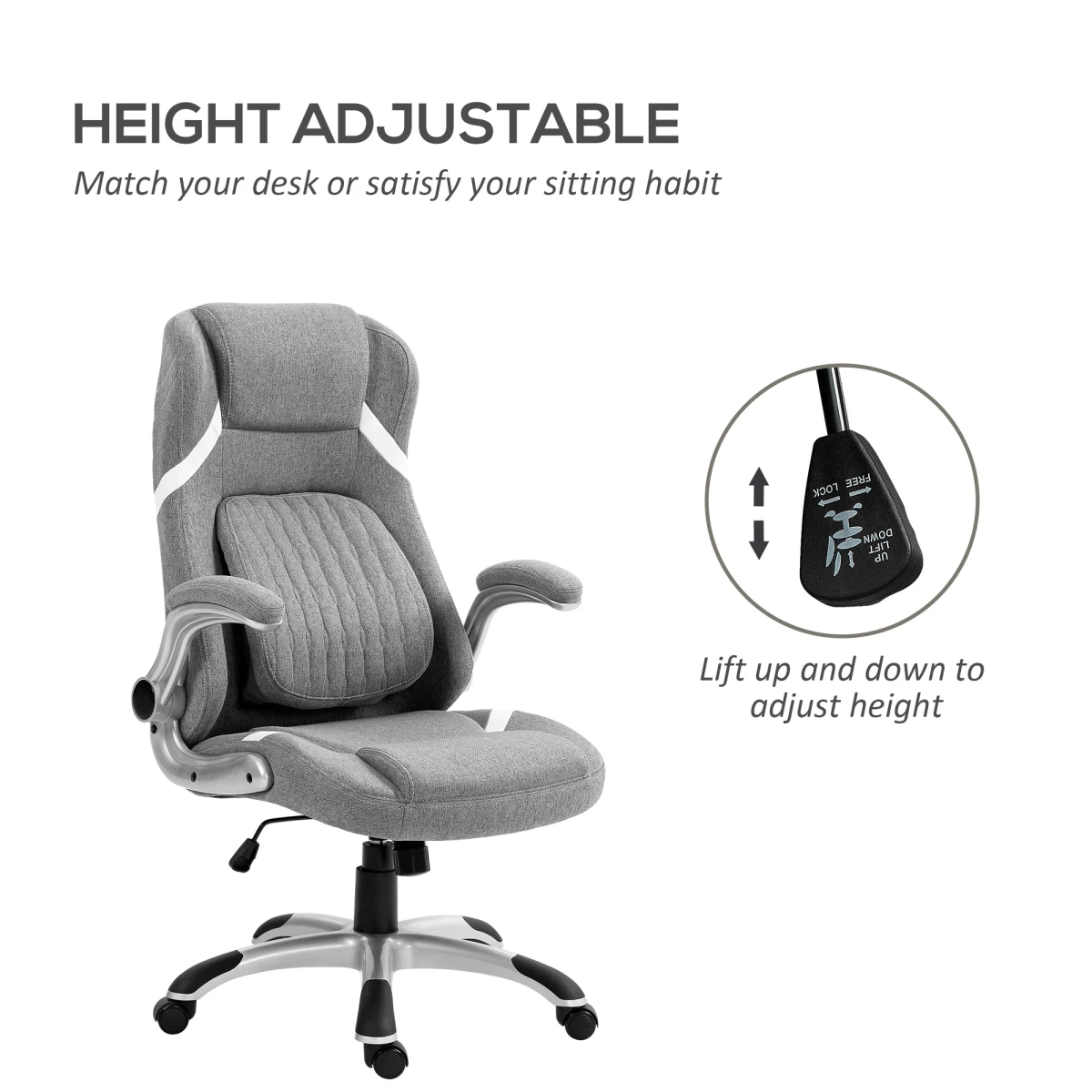 Vinsetto Vinsetto Office Chair 44-52cm Tilt Home Office - Office Chair