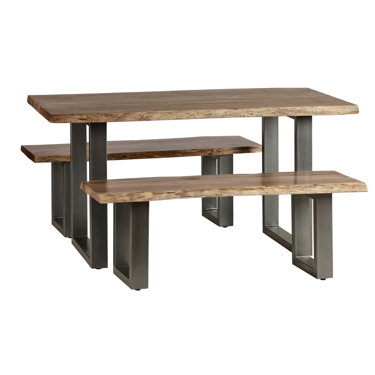 Indian Hub Baltic Dining Table 1.5m Live Edge With Metal Legs Modern - Dining Table