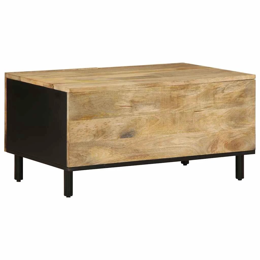 vidaXL Coffee Table 80x50x40 cm Solid Mango Wood With Geometric Drawers For Living Room by vidaXL