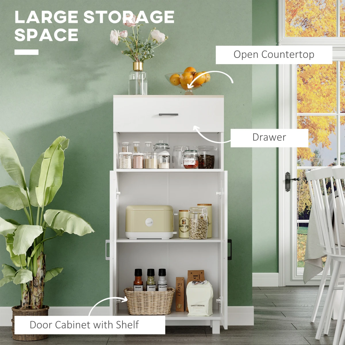 HOMCOM HOMCOM Kitchen Cabinet Drawer Open Shelf Home - Chest of Drawers