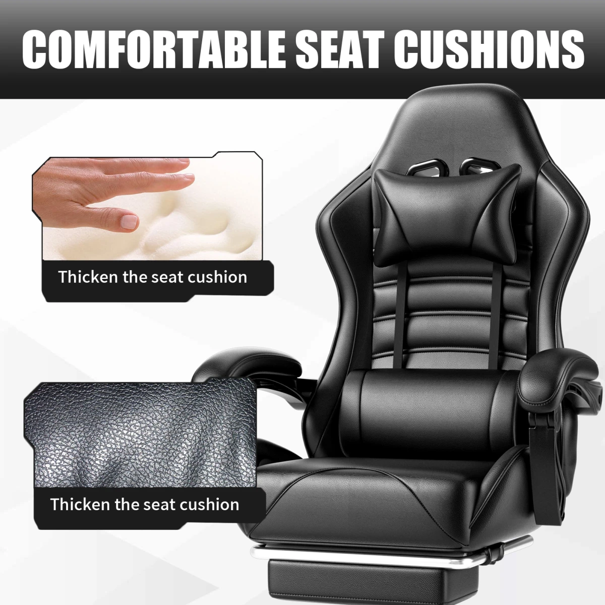 Premium Gaming Chair High Back Adjustable Lumbar For Gamers by N/A
