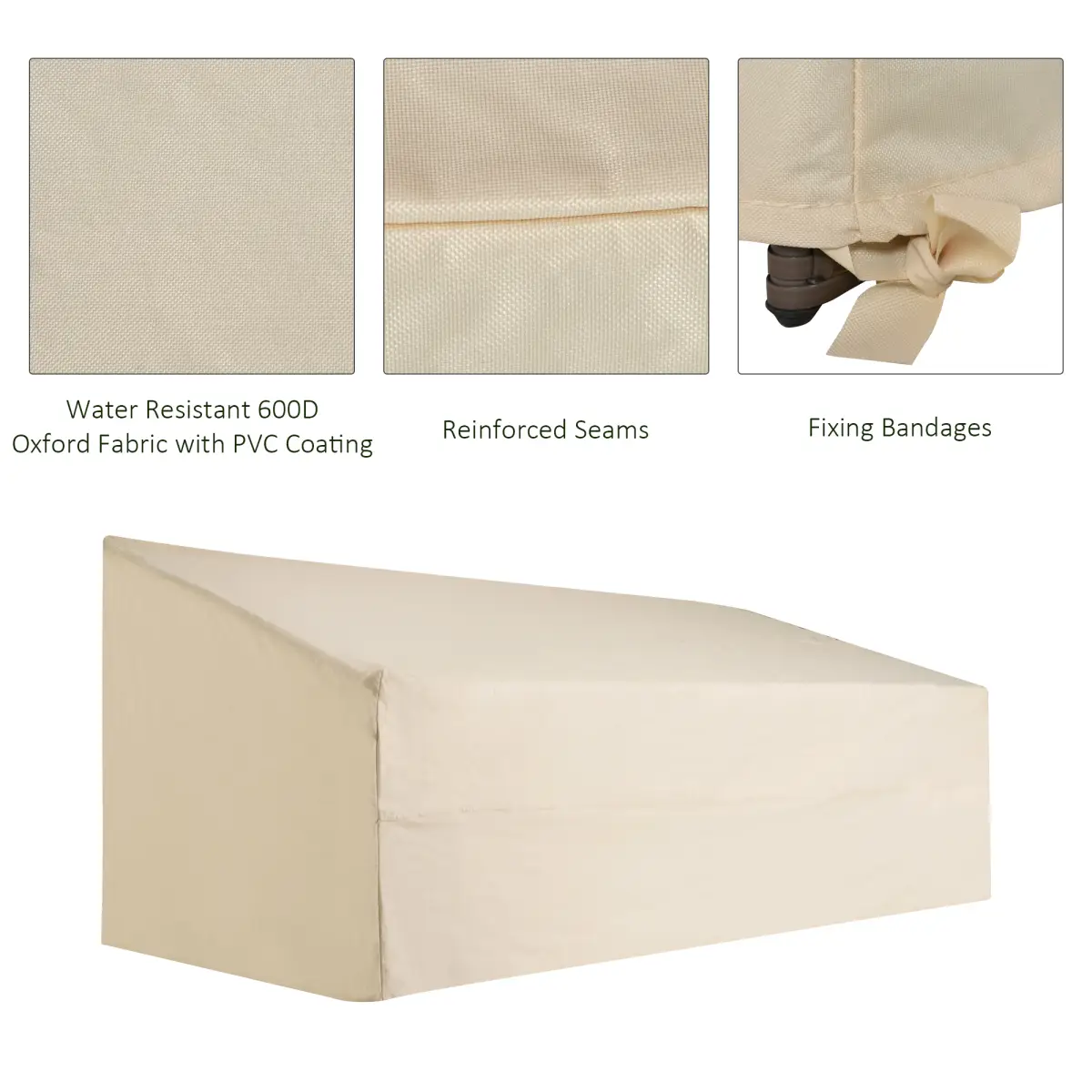 Outsunny Waterproof Furniture Cover For 3 Seat Sofa, 218Lx111Wx101H cm - Cover
