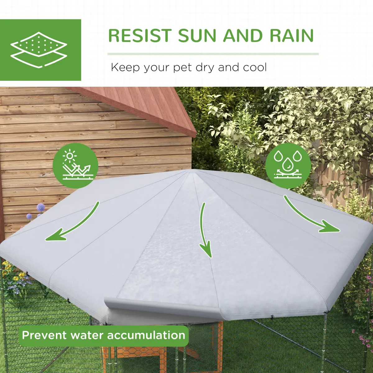 PawHut PawHut Walk in Chicken Run with Cover for 10-15 Chickens, Hens, Rabbits, Ducks - Chicken Coop