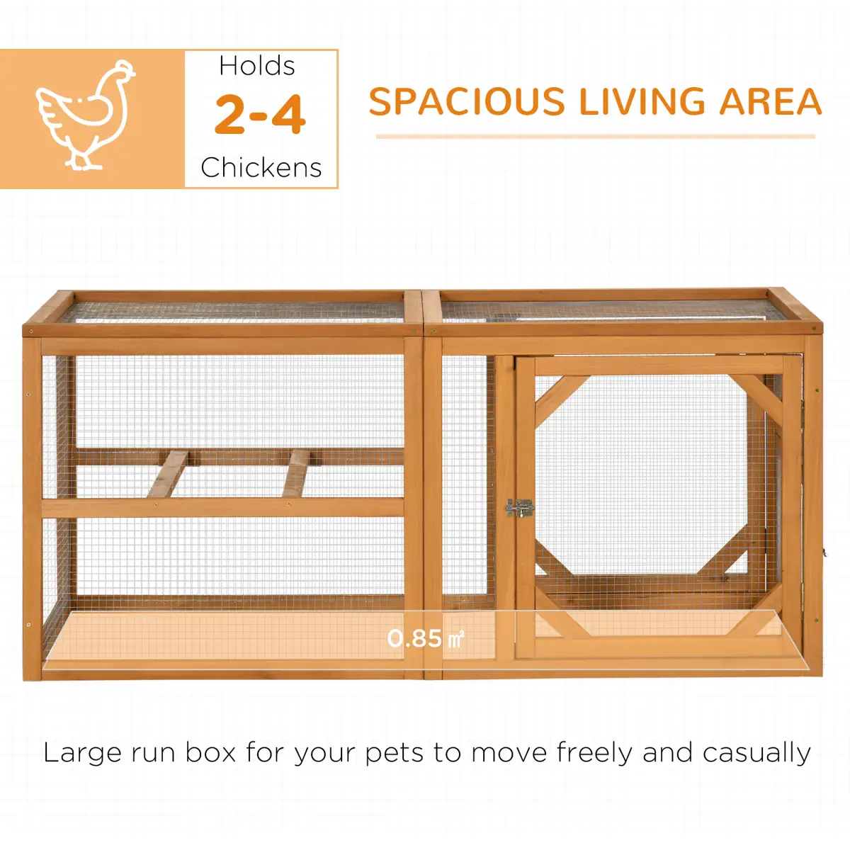 PawHut PawHut Wooden Chicken Coop w/ Perches, Doors, for 2-4 Chickens - Chicken Coop