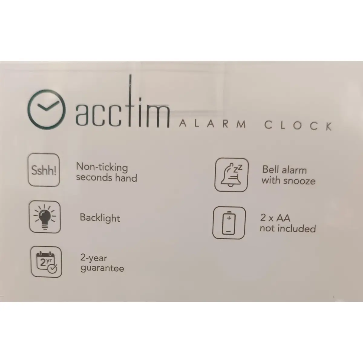 Acctim Acctim Parker Non-Ticking Sweep Loud Bell Alarm Clock in White - 16462 - Clock