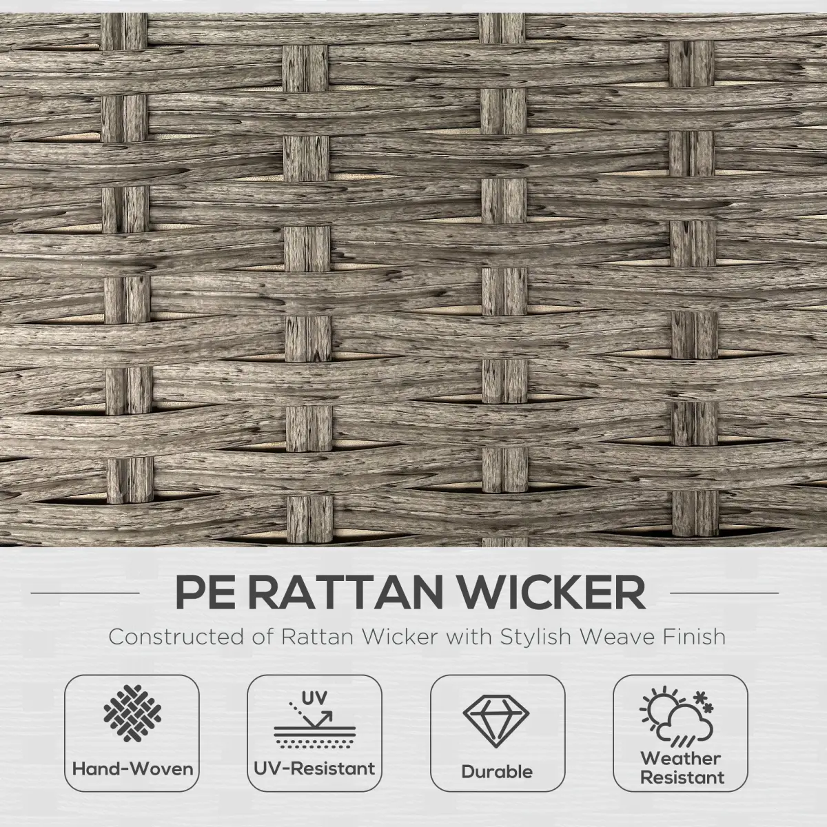 Outsunny Outsunny 6 PCs Rattan Garden Furniture Sectional Corner Sofa, Light Grey - Garden Sofa Sets