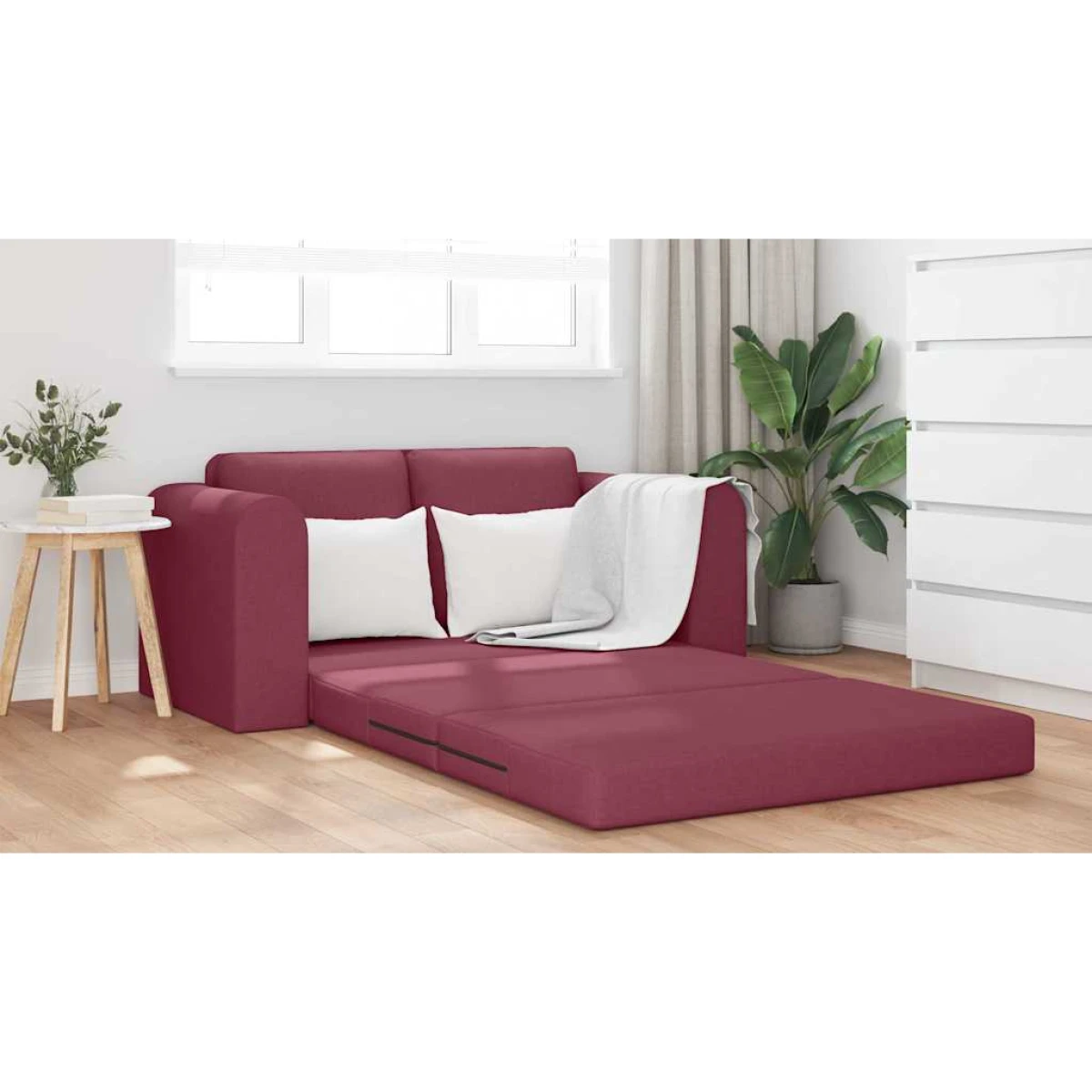 VidaXL Sofa Bed 148 x 71 x 83 Cm Red Upholstery Lounge by vidaXL
