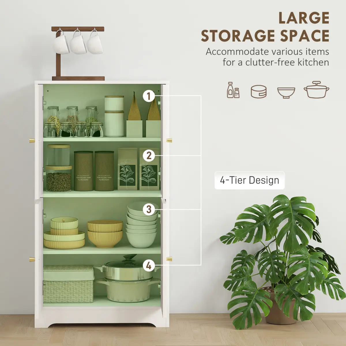 N/A Kitchen Cart、Kitchen Storage Cabinet /Sideboard - Sideboard