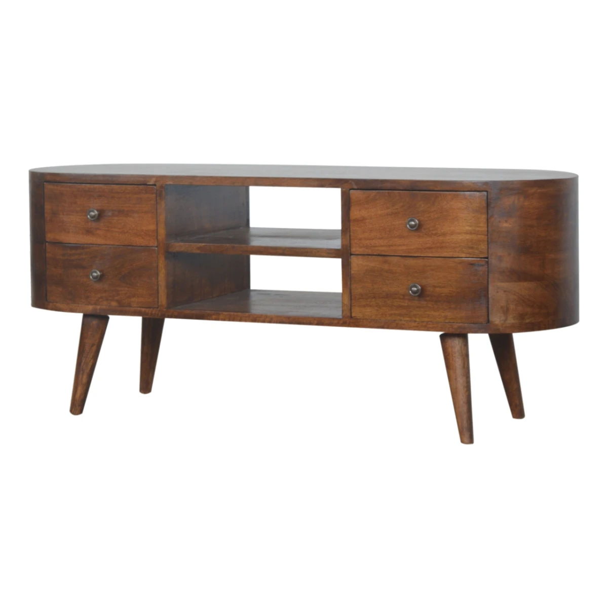 Artisan Entertainment Unit Solid Mango Wood Rounded Edges by Artisan Furniture