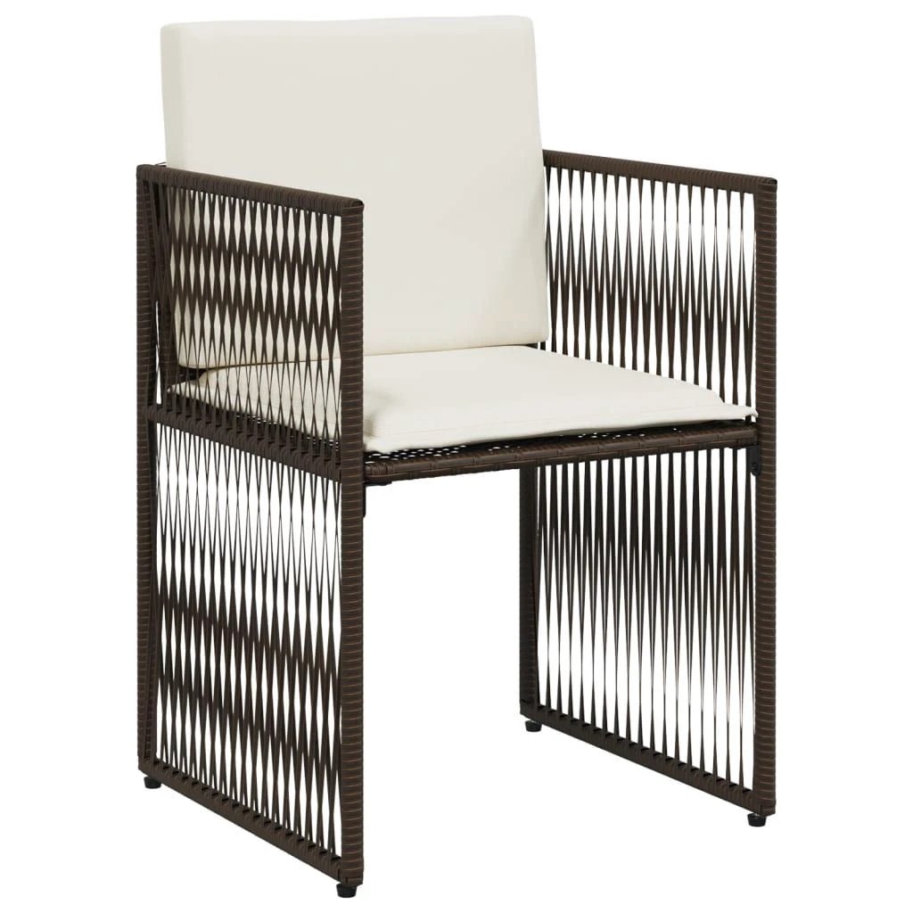 vidaXL vidaXL 7 Piece Garden Dining Set with Cushions Grey Poly Rattan - Uncategorized Garden Set