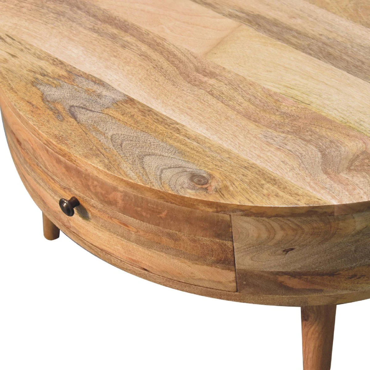 Artisan Furniture Artisan Oakish Mango Wood Coffee Table Brass Knob - Coffee Table
