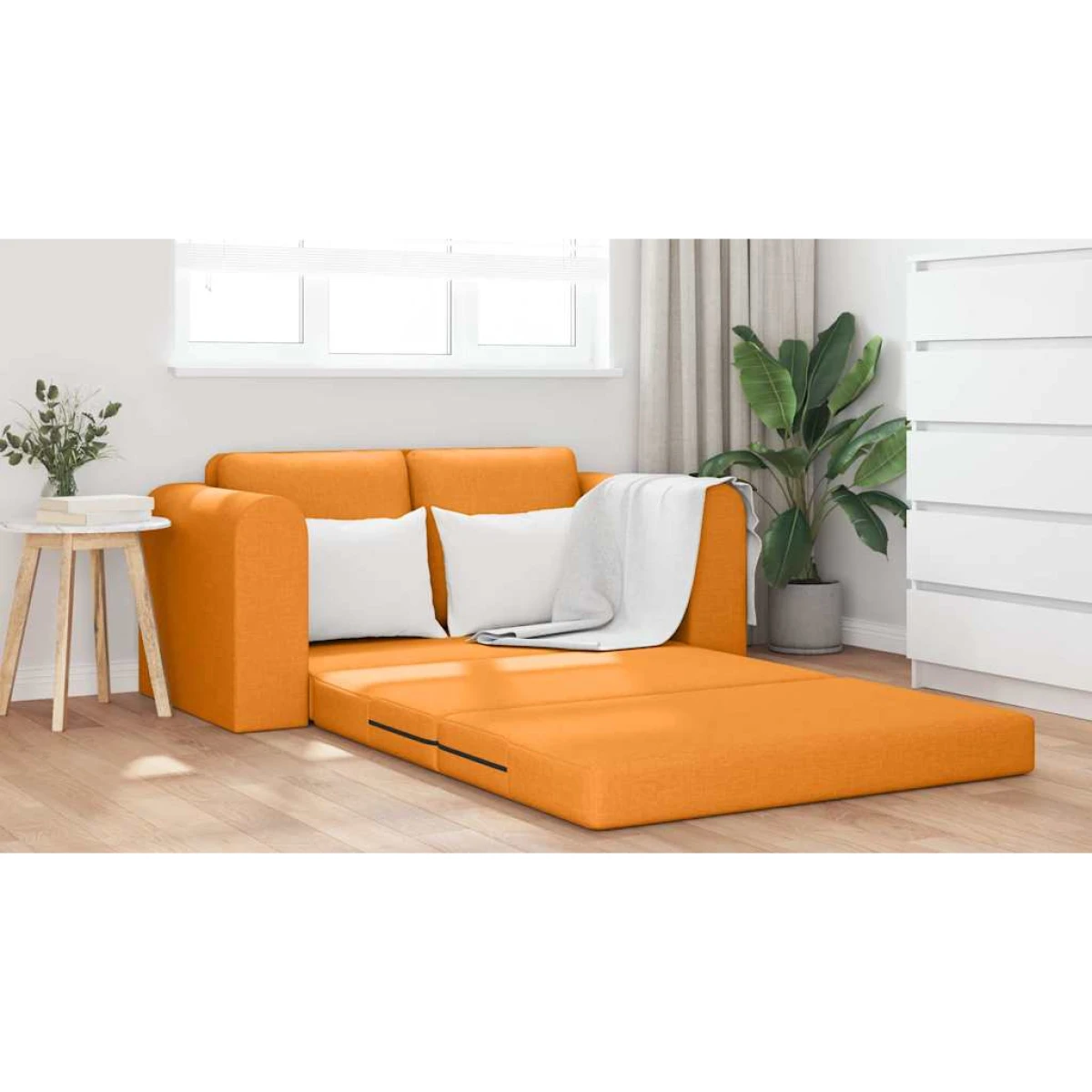 VidaXL Sofa Bed 148x71x83 CM Fabric Dark Yellow Home Use by vidaXL