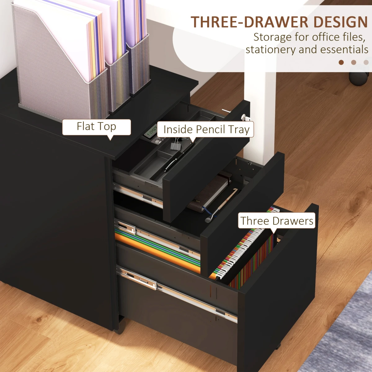 Vinsetto Vinsetto File Cabinet Compact Locking Home Office - Filing Cabinet