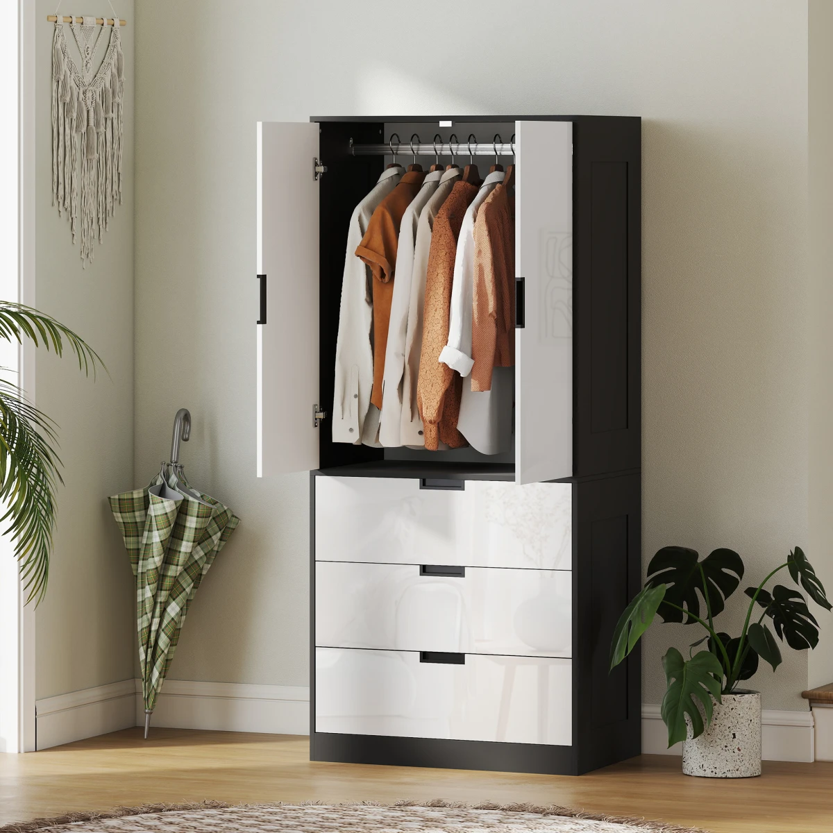 Modern Hall Tree With Dresser And 3 Drawers For Bedroom by N/A
