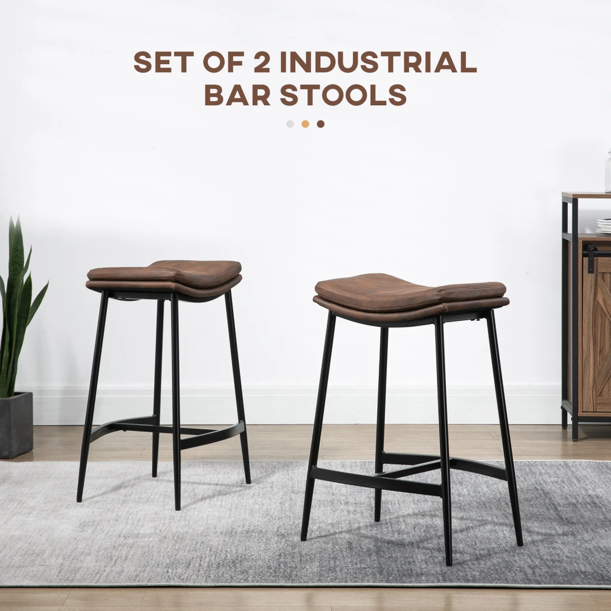HOMCOM HOMCOM Bar Stools 89-99cm Curved Kitchen - Bar Stool