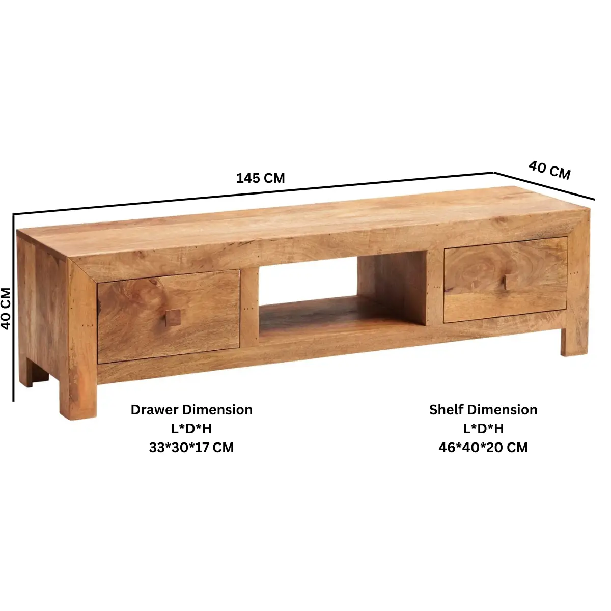 Indian Hub Toko Light Mango Wide Screen Tv Unit - TV Unit