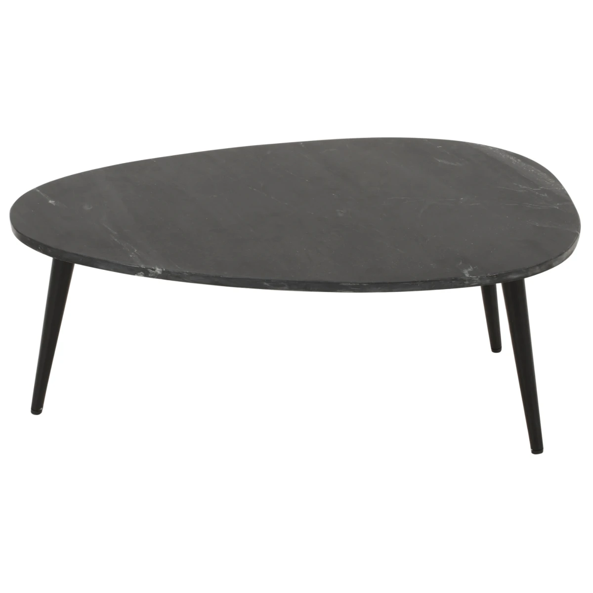 Opal Marble Coffee Table With Black Metal Legs by Indian Hub