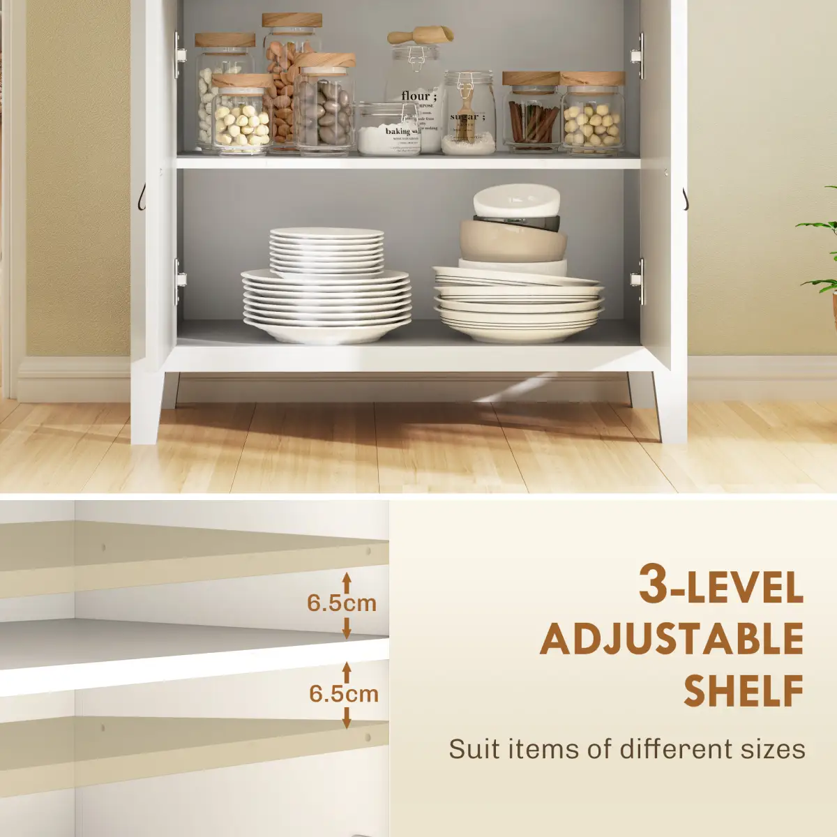 HOMCOM HOMCOM Sideboard with Drawer, Adjustable Shelf for Living Room, White - Sideboard