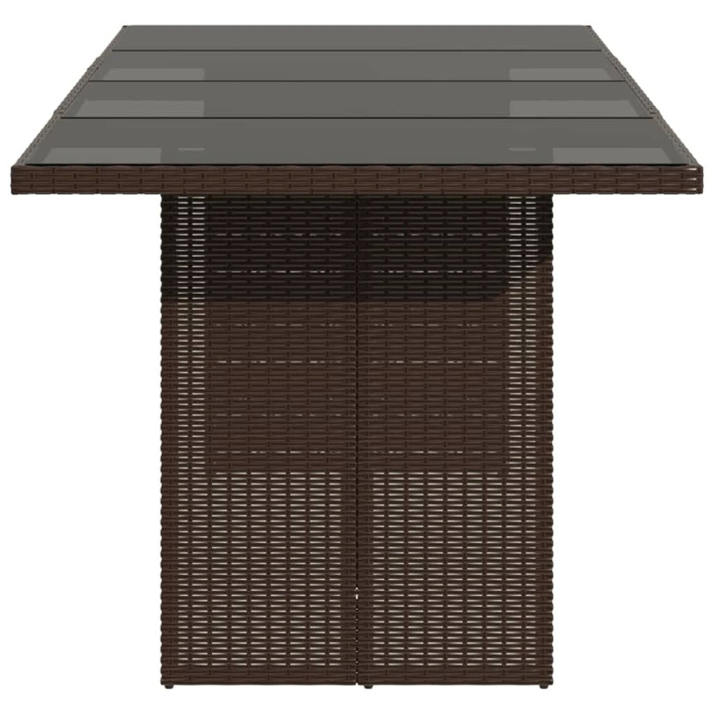 vidaXL Garden Table with Acacia Wood Top Grey 190x80x75 cm Poly Rattan by vidaXL