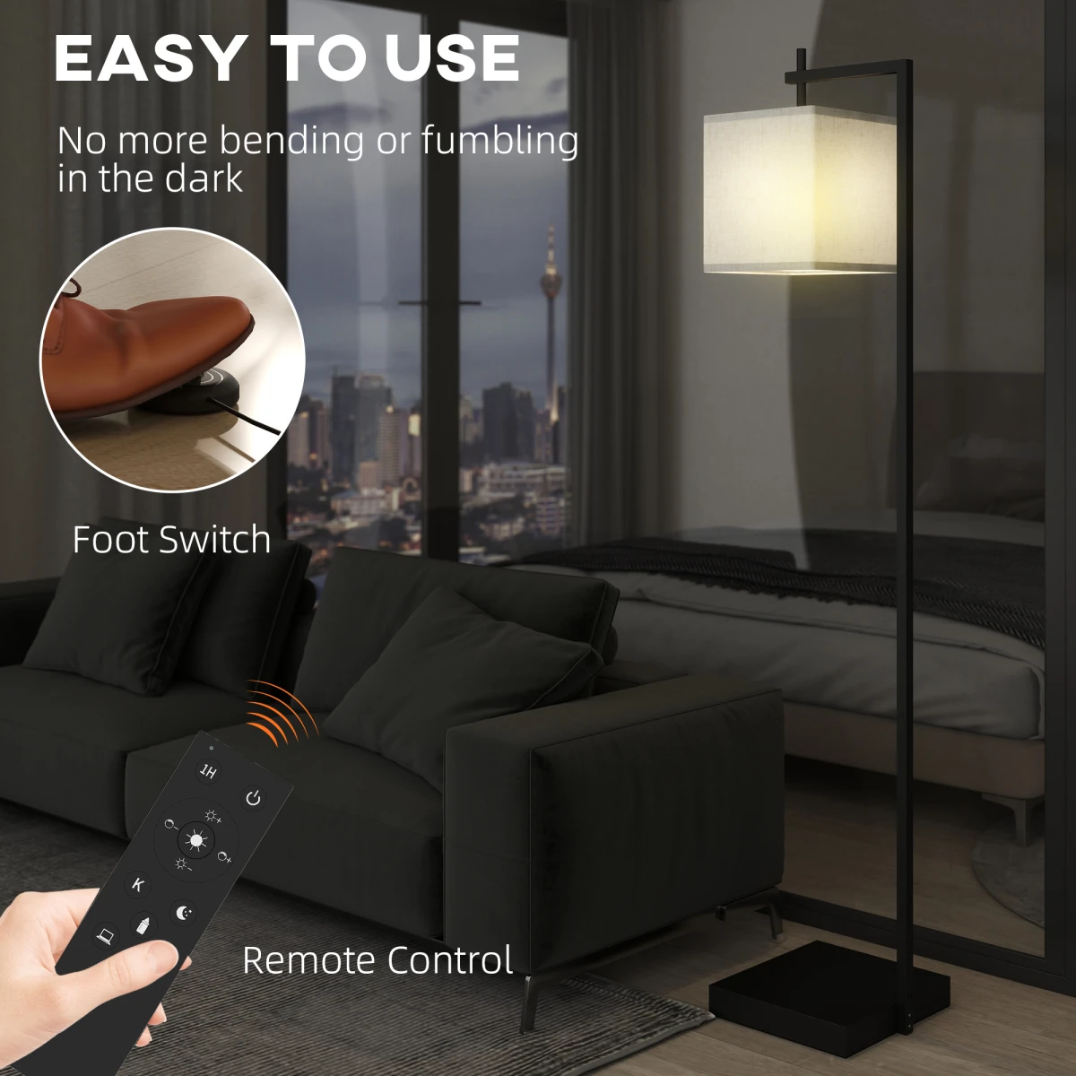 N/A Premium Floor Lamp Tall 9W Remote Reading - Lamp
