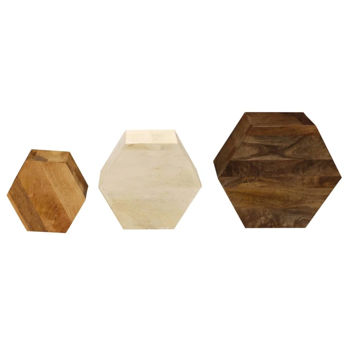 VidaXL Three Piece Coffee Table Set Solid Mango Wood With Vintage Charm For Living Room by vidaXL