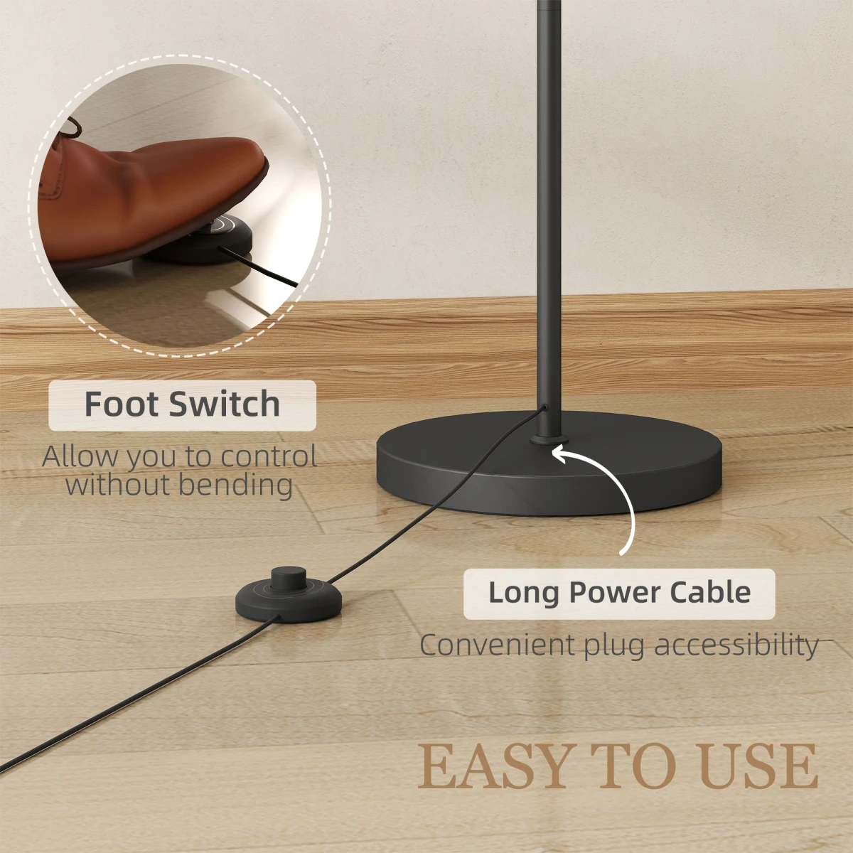 HOMCOM LED Floor Lamp with 11 Color Levels for Modern Living by HOMCOM