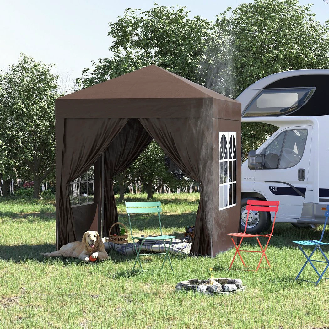 Outsunny 2x2m Garden Pop Up Gazebo Marquee Party Tent Wedding Awning Canopy - Gazebos