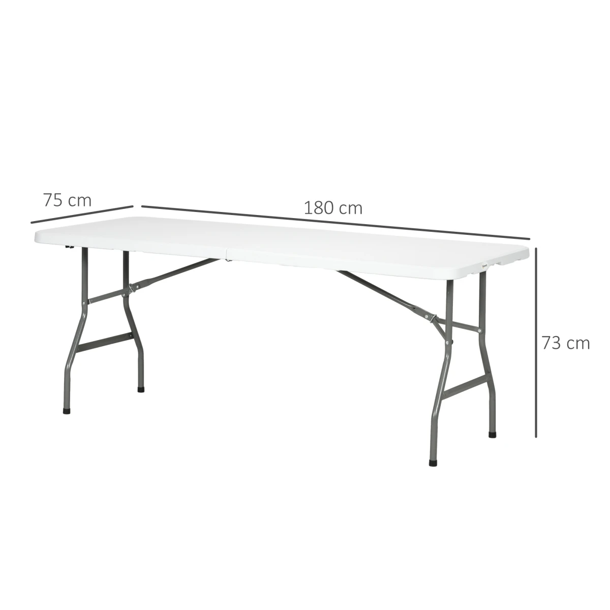 Outsunny Outsunny Folding Garden Table with Large HDPE Top and Powder-Coated Steel Frame for Outdoor Entertaining - Garden Table