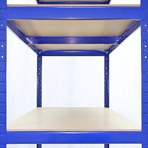 Monster Shop Monster Racking T-Rax Strong Storage Shelves, Blue, 120cm W, 60cm D, Set of 3 -