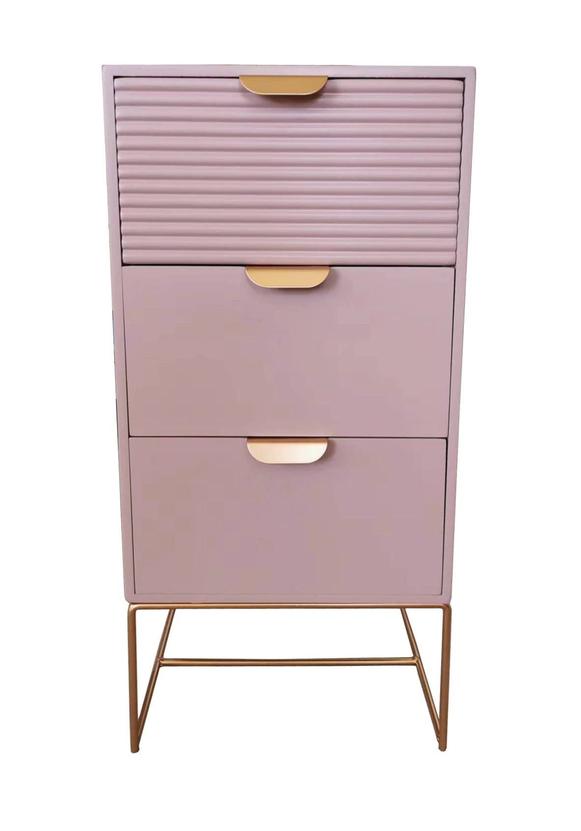 MSL Chic Pink Nightstand 64cm Three Drawer For Kids - Bedside Table
