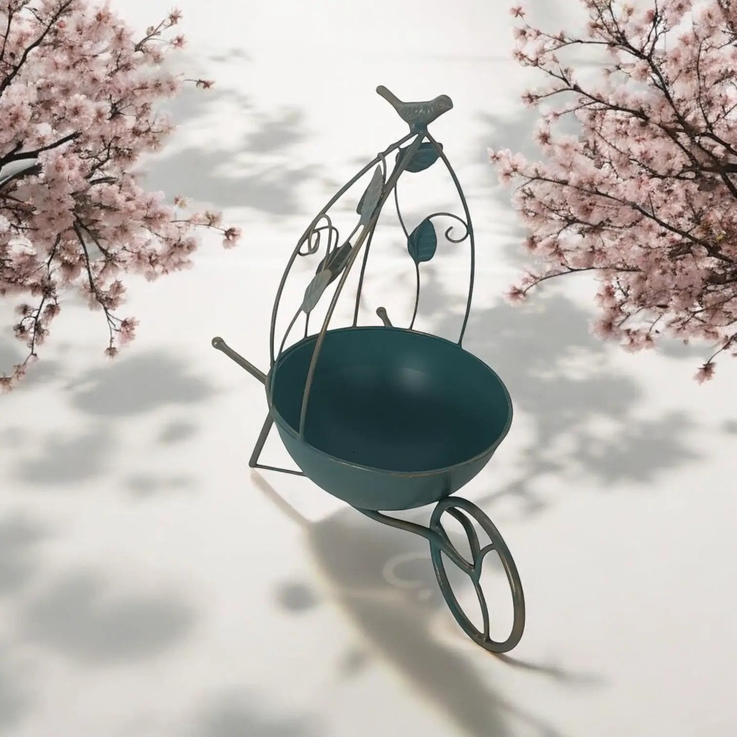 MSL 36CM BLUE METAL GARDEN PLANTER - Planters
