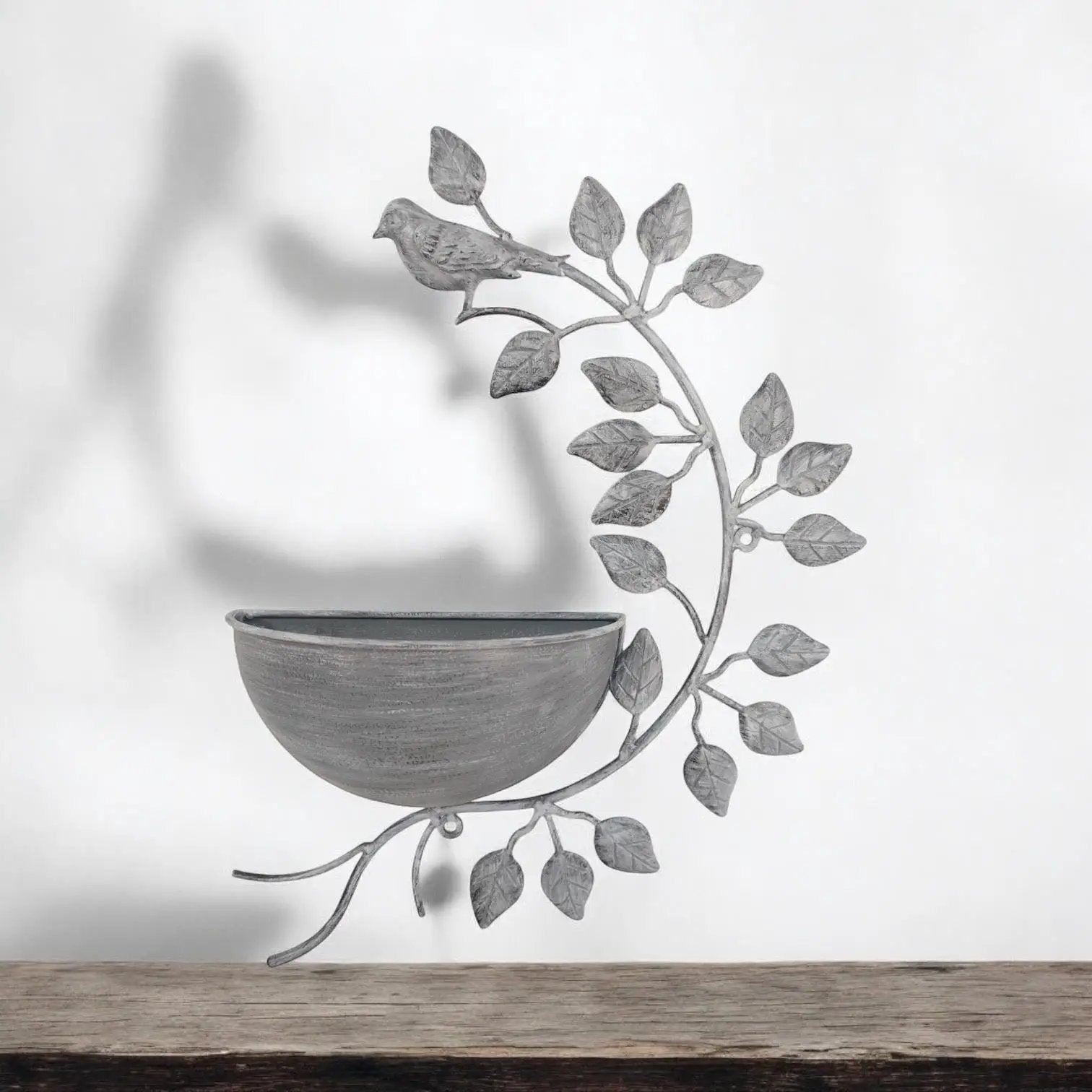 MSL 42CM GREY METAL GARDEN PLANTER - Planters