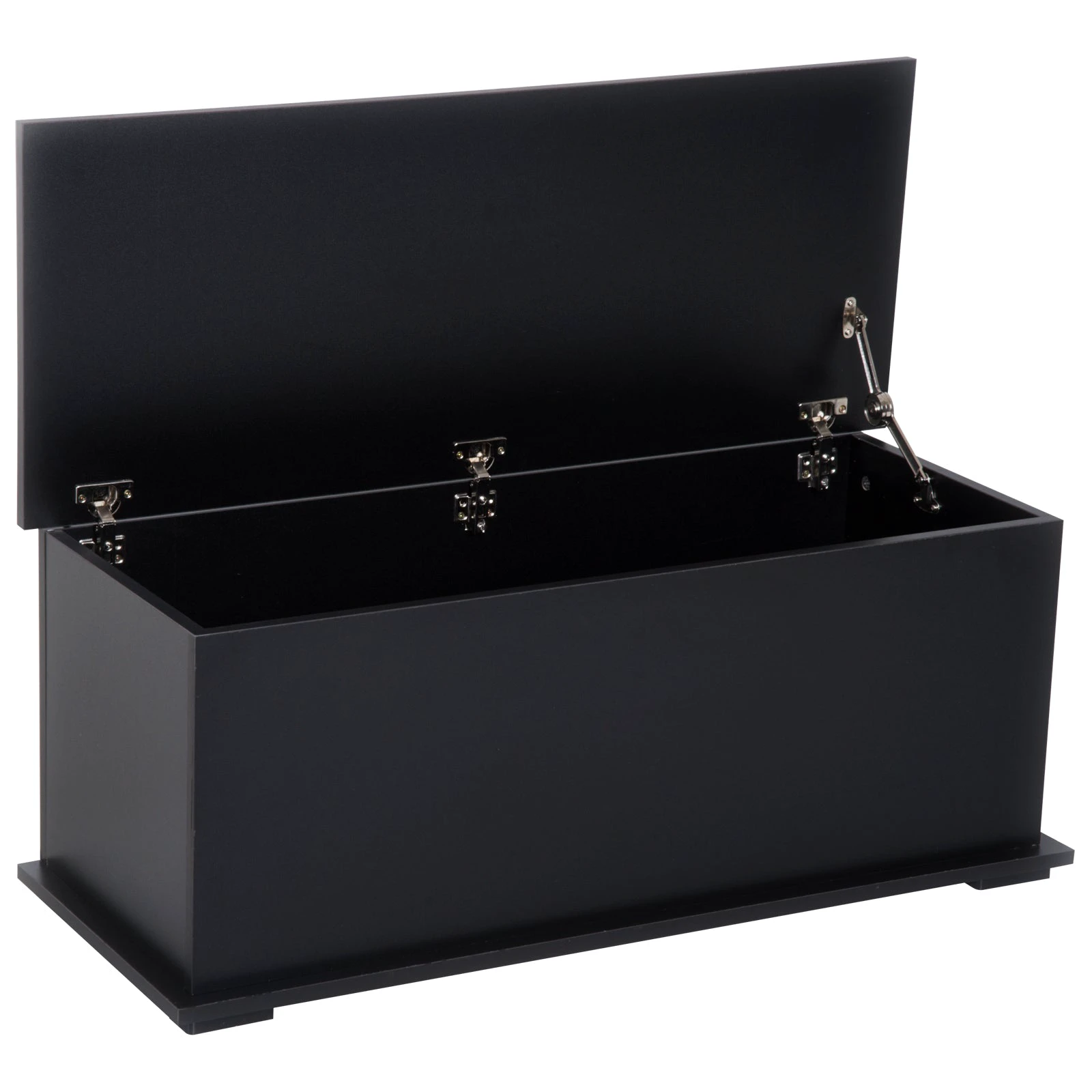 Homcom HOMCOM Ottoman Storage Box 100Lx40Wx40H With Lid Sturdy Chipboard Black For Living Room - Storage Box