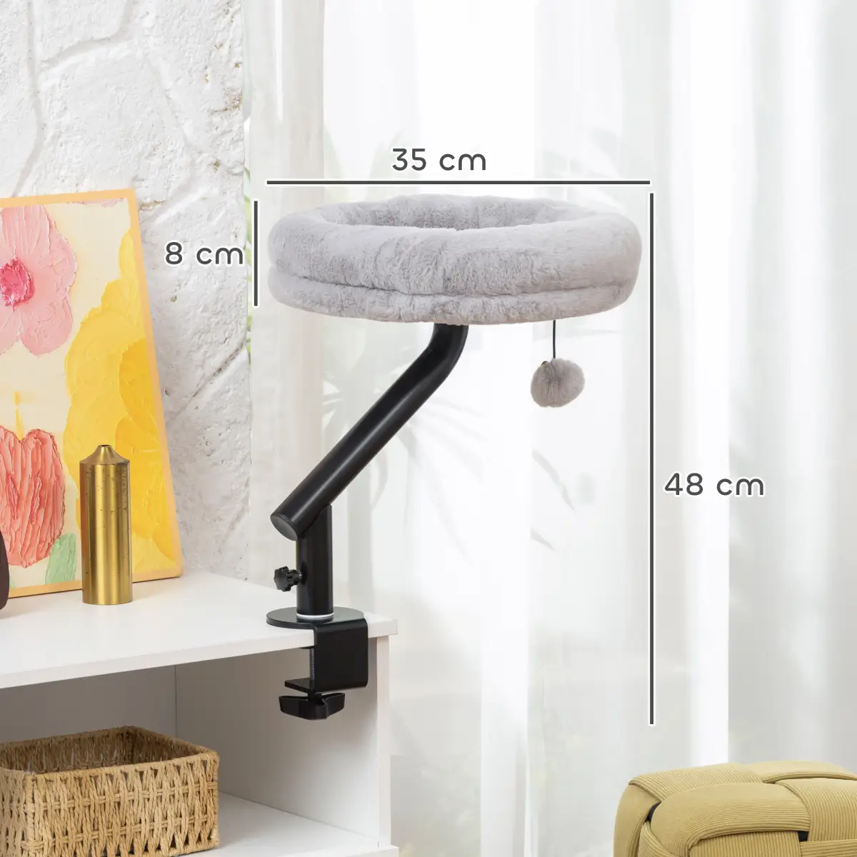 PawHut PawHut Cat Bed for Desk, 360° Rotatable Adjustable Cat Nest Hammock - Cat Beds