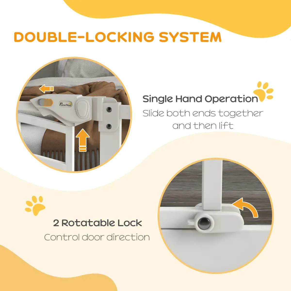 PawHut PawHut Pressure Fit Safety Gate, Dog Gate w/ Small Cat Door, 74-100cm Openings - Pet Gate