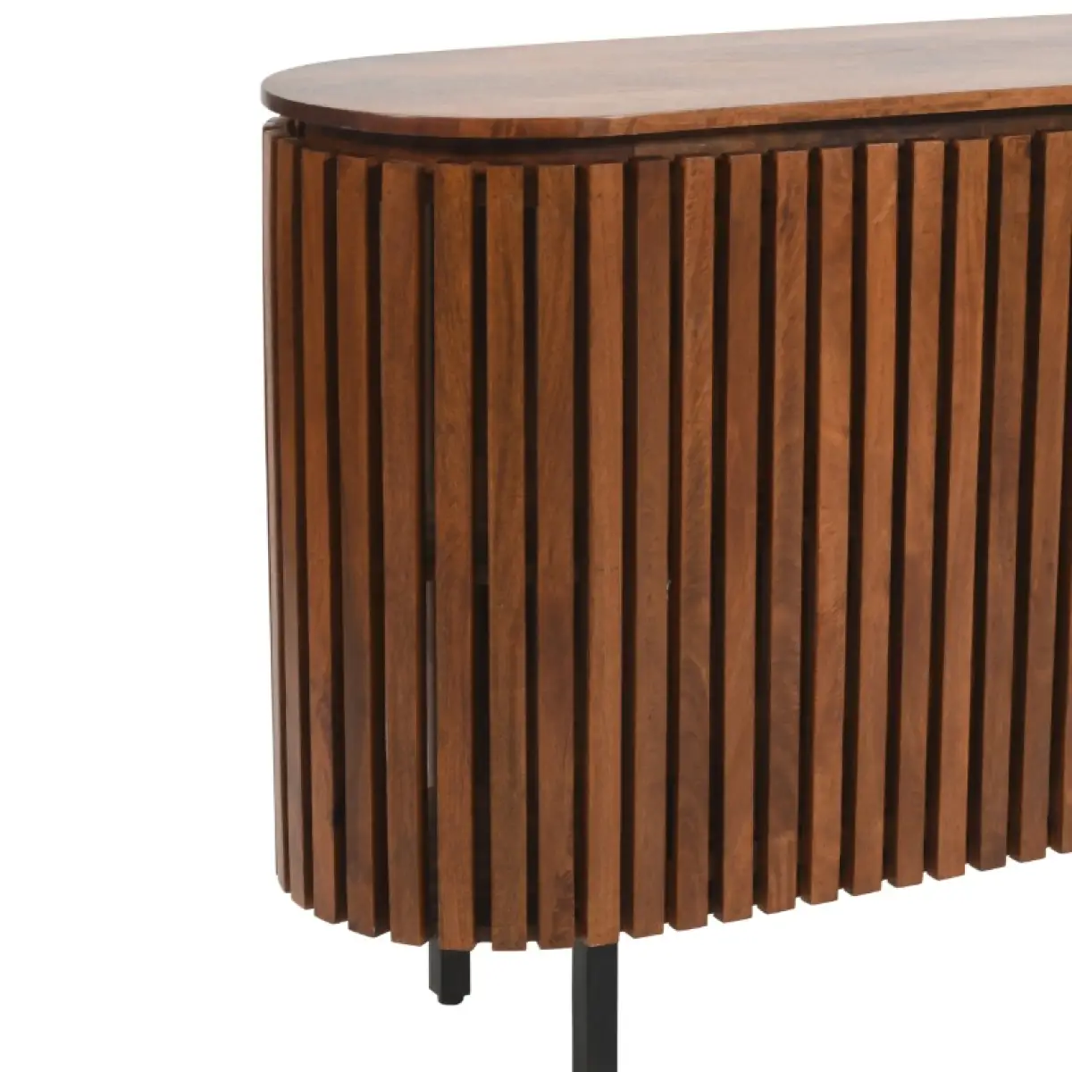 Indian Hub Slatted Mango Wood Large 2 Doors Sideboard - Sideboard