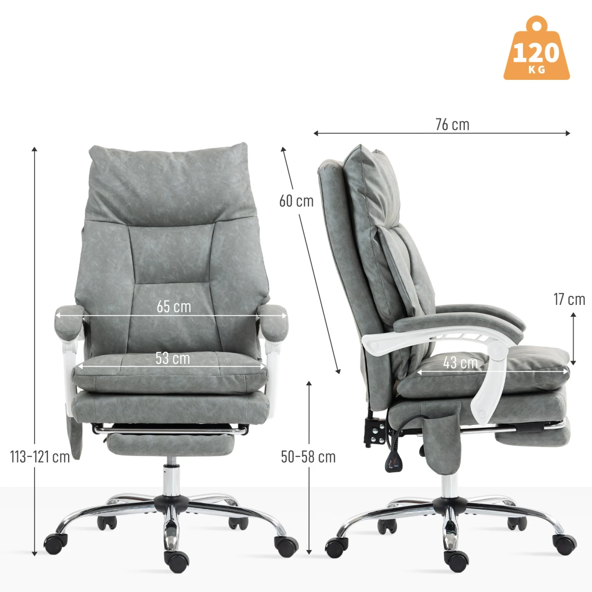 Homcom Office Chair High Back Adjustable Lumbar Home Office by HOMCOM