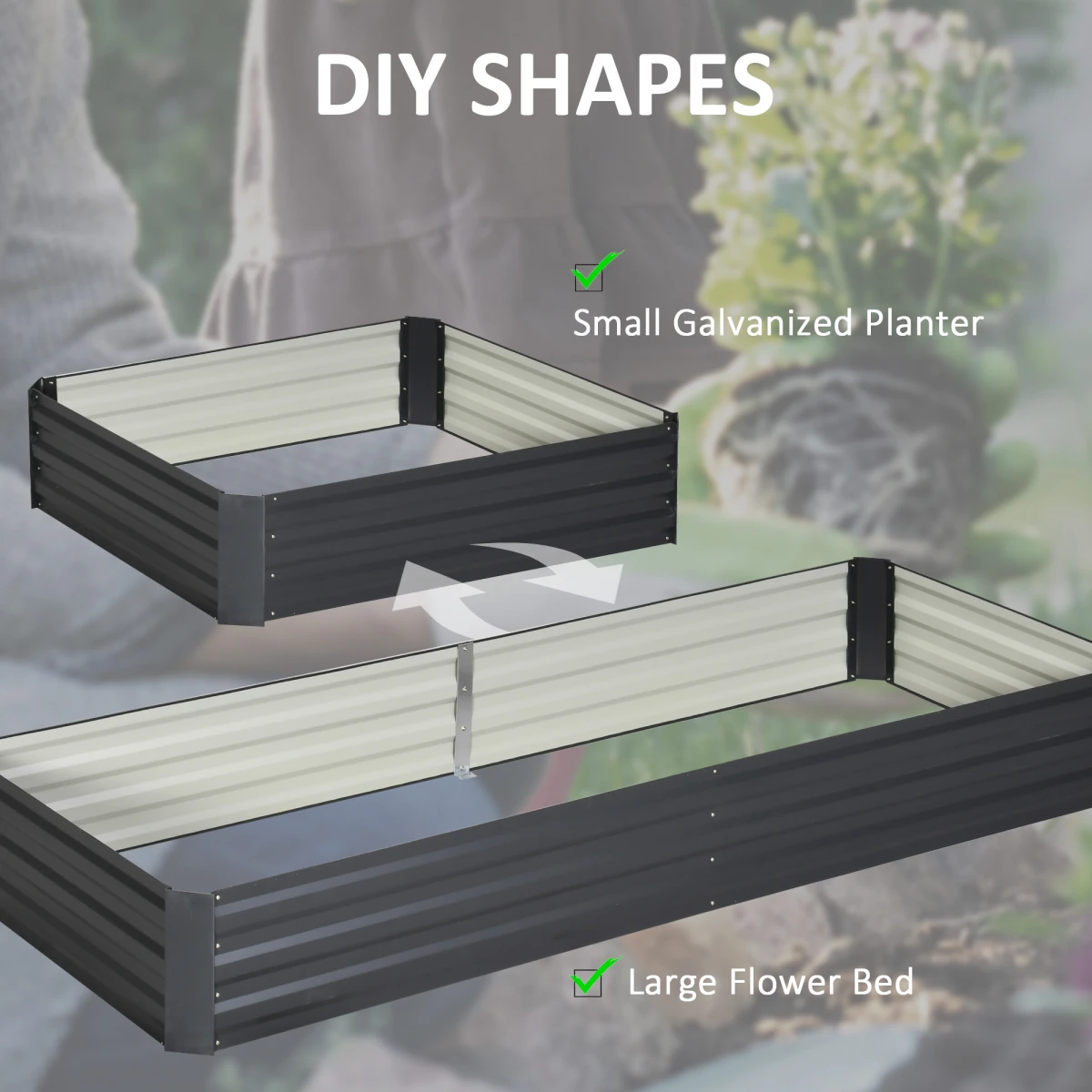 Outsunny Outsunny Raised Garden Bed 120x80cm Open Bottom Outdoor - Planters