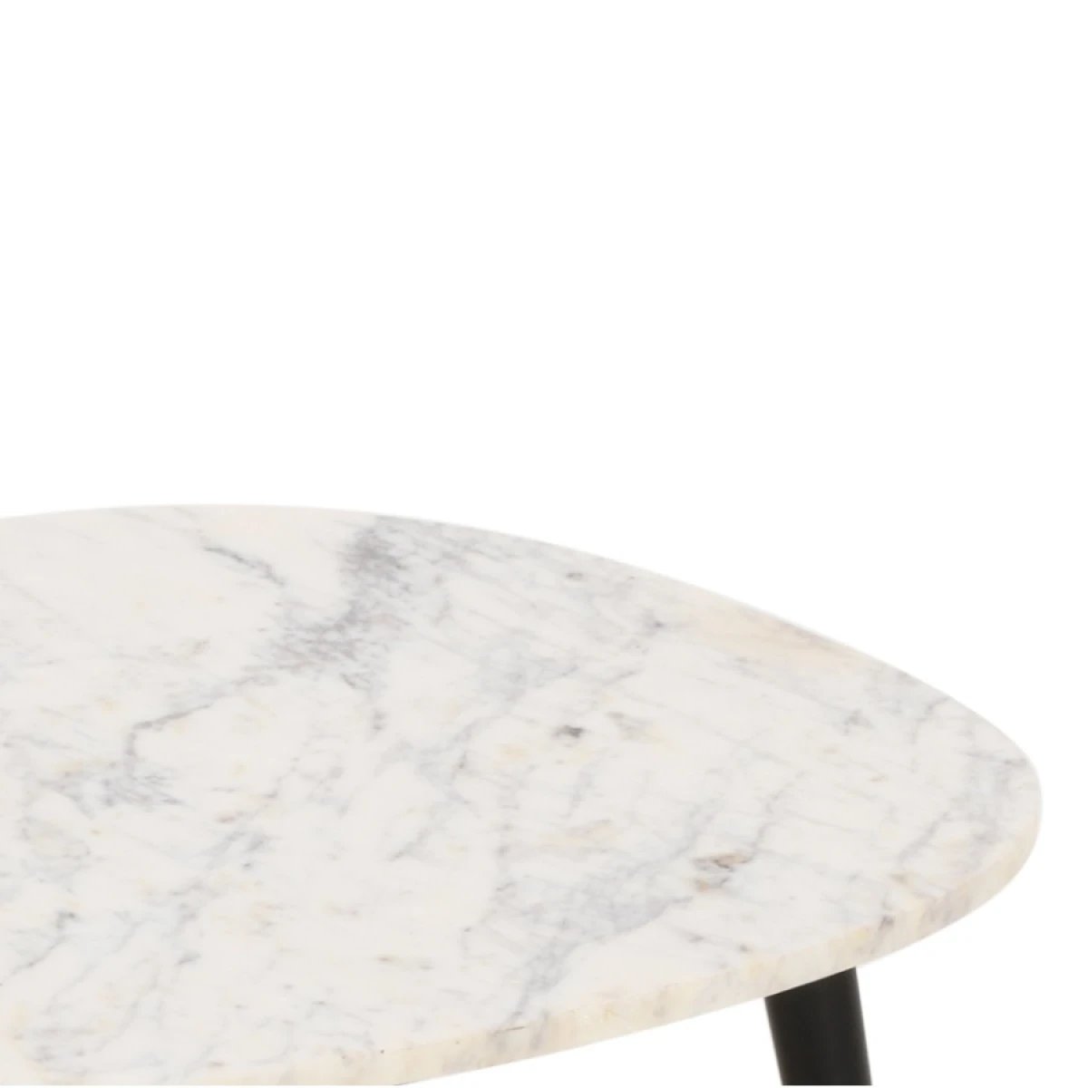 OpalBeauty Coffee Table Oval White Marble Top With Metal Legs Handmade In India Eco Friendly Living Room Decor by Indian Hub