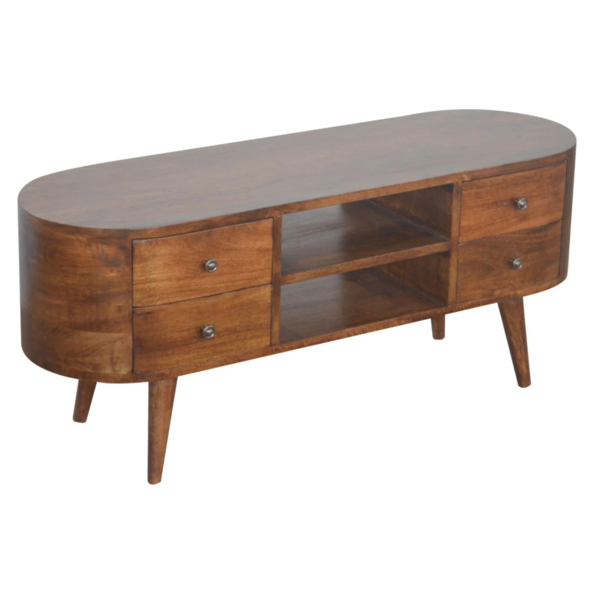 Artisan Furniture Artisan Entertainment Unit Solid Mango Wood Rounded Edges - TV Unit