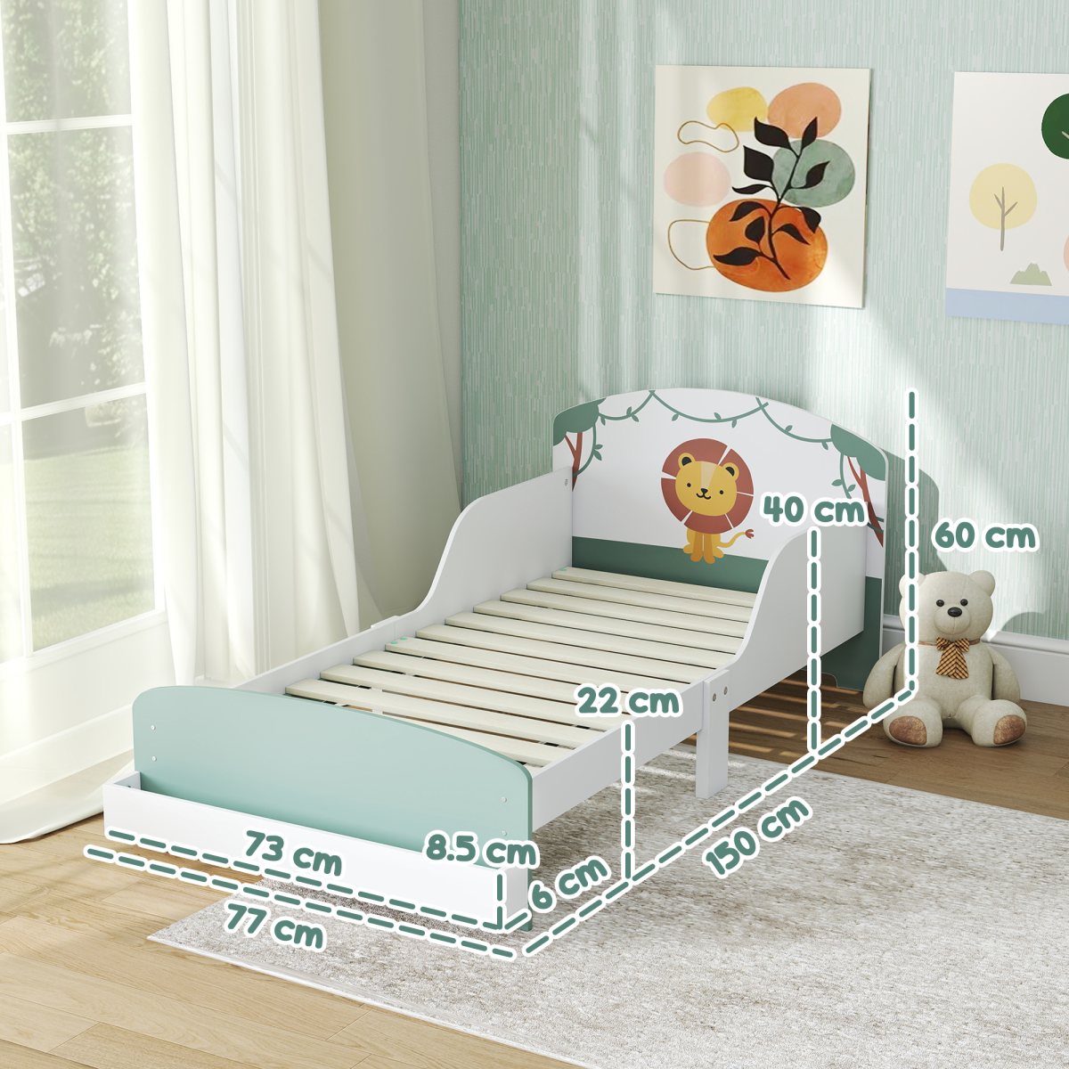 AIYAPLAY Toddler Bed, Lion-Themed Kids Bed Frame with Storage - from AIYAPLAY