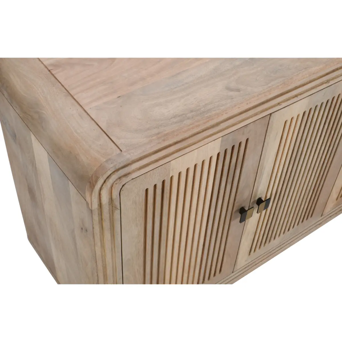 Indian Hub Hudson Carved Mango Wood 4 Doors Large Sideboard - Sideboard