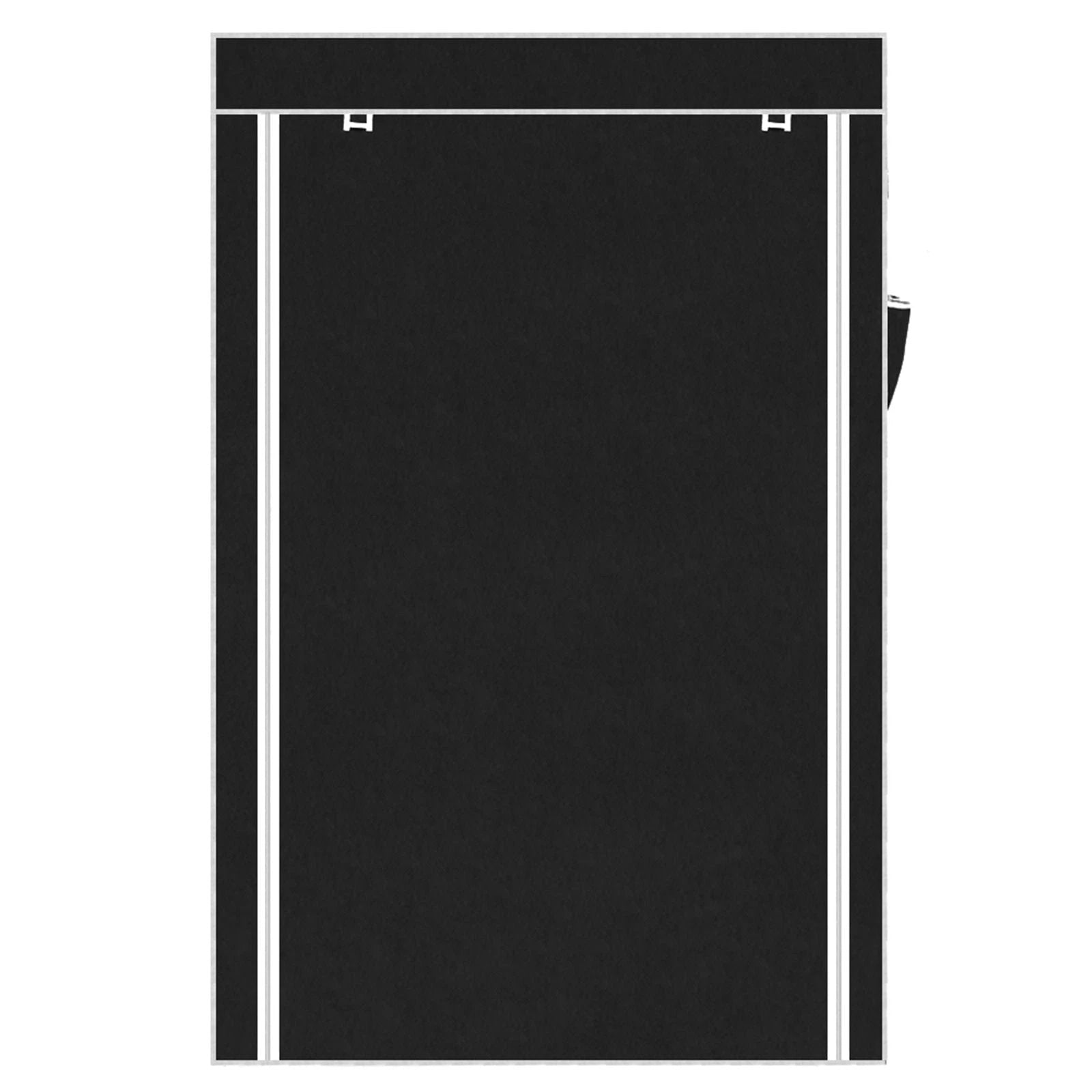 N/A 64" Portable Closet Storage Organizer Wardrobe Clothes Rack with Shelves Black -