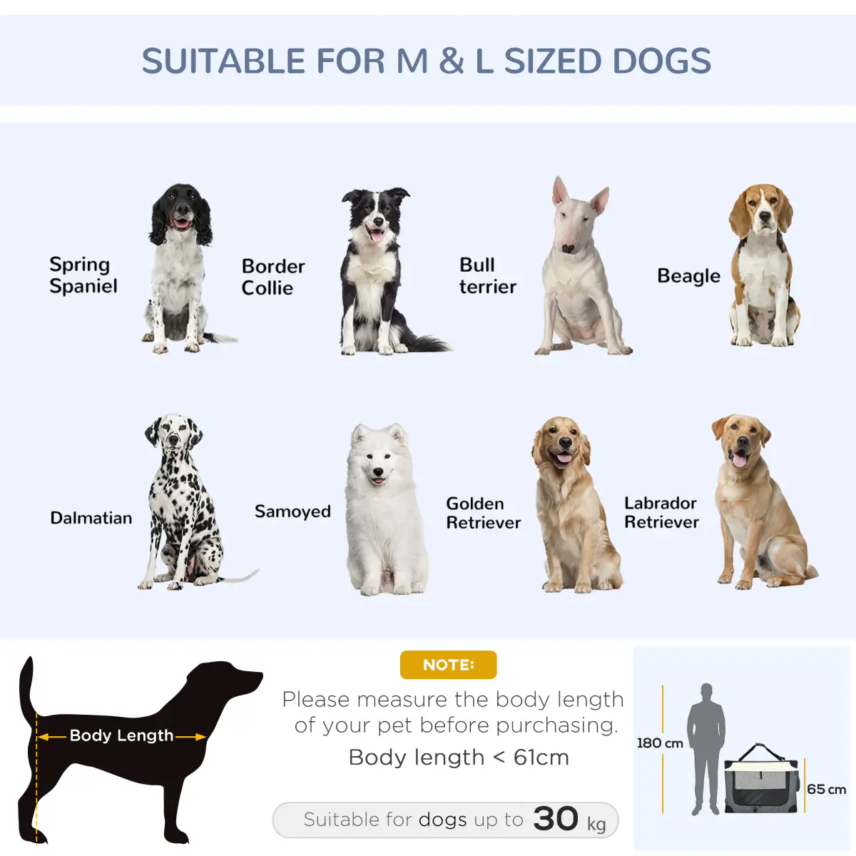 Unbranded 91cm Foldable Pet Carrier w/ Cushion, for Large Dogs and Cats - Grey Pawhut - Pet Carrier