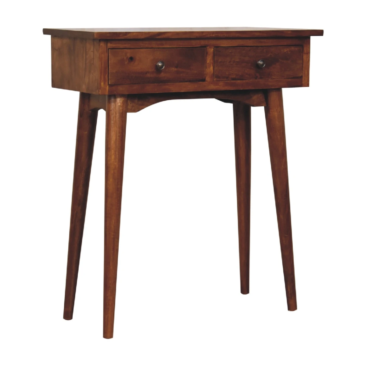 Artisan Console Table Mini Chestnut Solid Wood Two Drawers Hallway Organization Solutions by Artisan Furniture