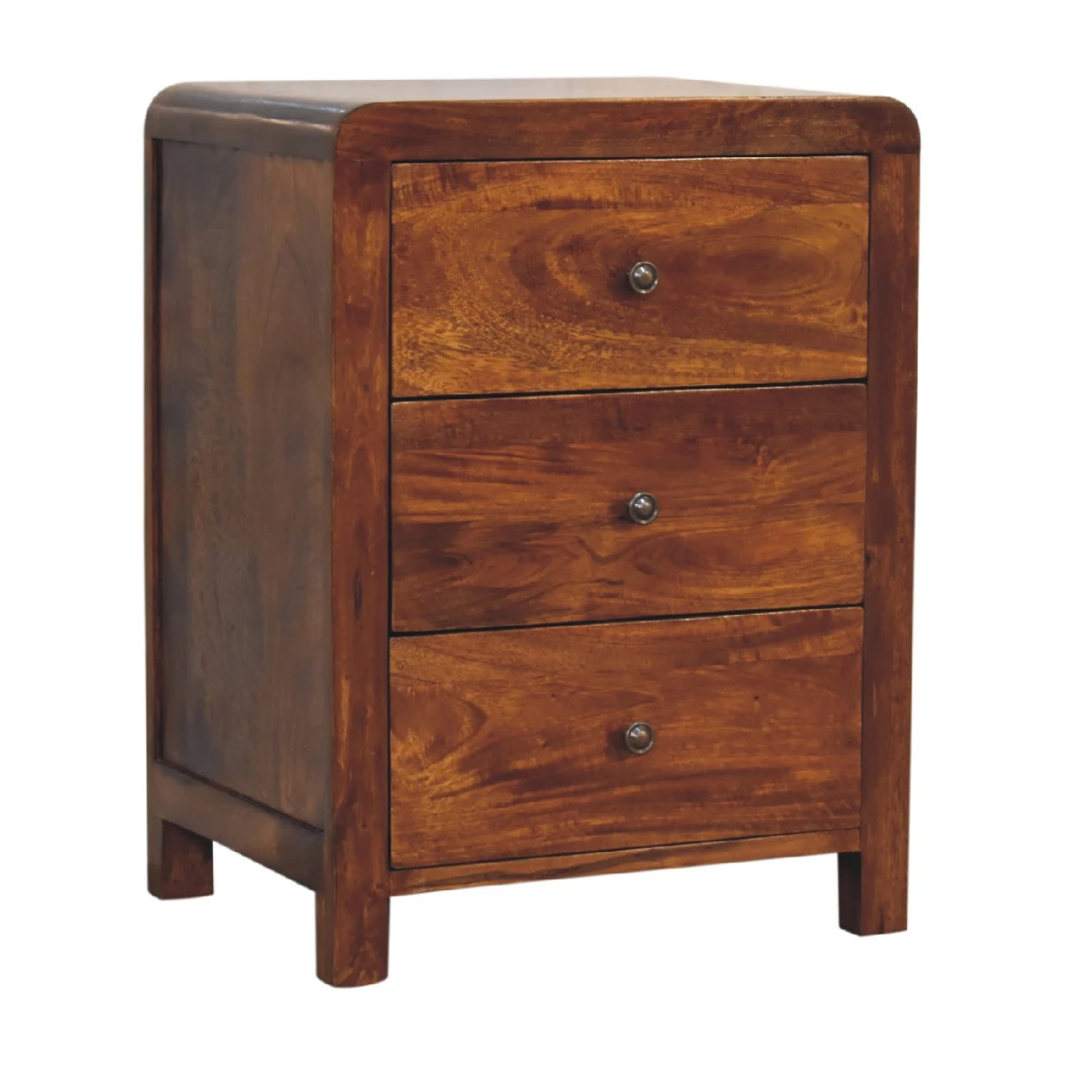 Artisan Furniture Artisan Bedside 3-Drawer Brass Knobs Bedroom - Bedside Table